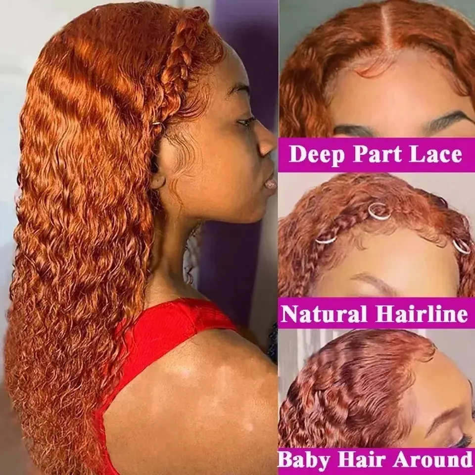 African New Arrival Women's Small Roll Orange Human Hair Wigs Factory Stock Shipment Wig Caps Accessories Chinese Origin