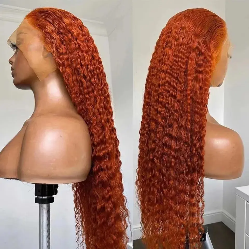 African New Arrival Women's Small Roll Orange Human Hair Wigs Factory Stock Shipment Wig Caps Accessories Chinese Origin