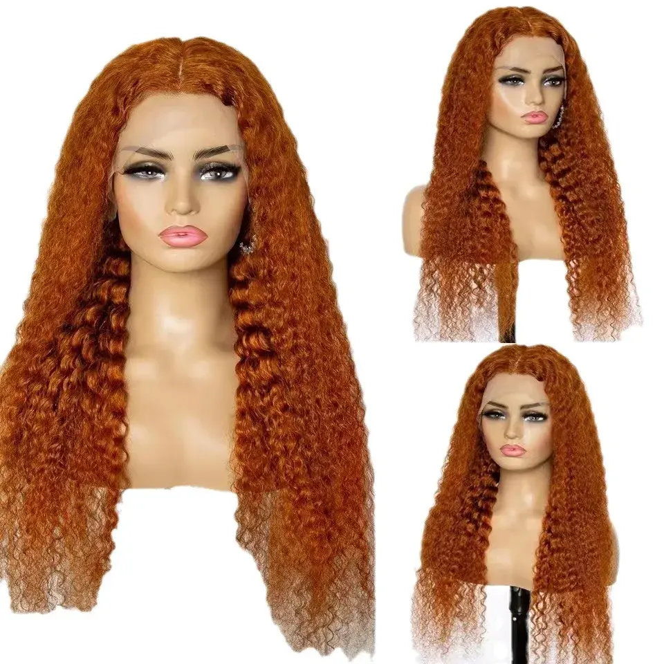 African New Arrival Women's Small Roll Orange Human Hair Wigs Factory Stock Shipment Wig Caps Accessories Chinese Origin