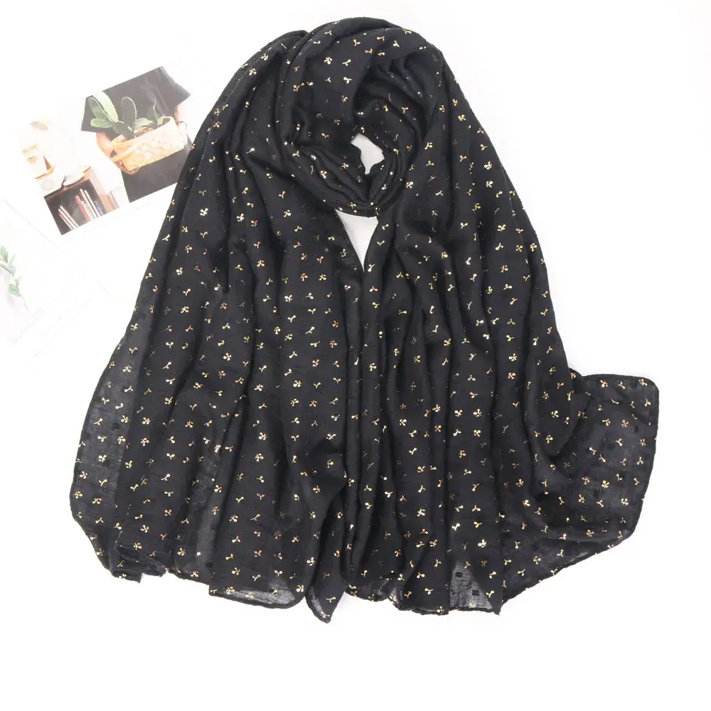 Women's Solid Color Long Scarf Casual Headscarf Thin Large Size Shawl Foreign Trade Cotton Linen Scarf Fashion Accessory