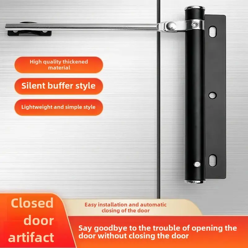 Stainless Steel Automatic Door Closer Anti-Collision Silent Push-Pull Door For Bedroom Easy Home Use Hydraulic Adjustable