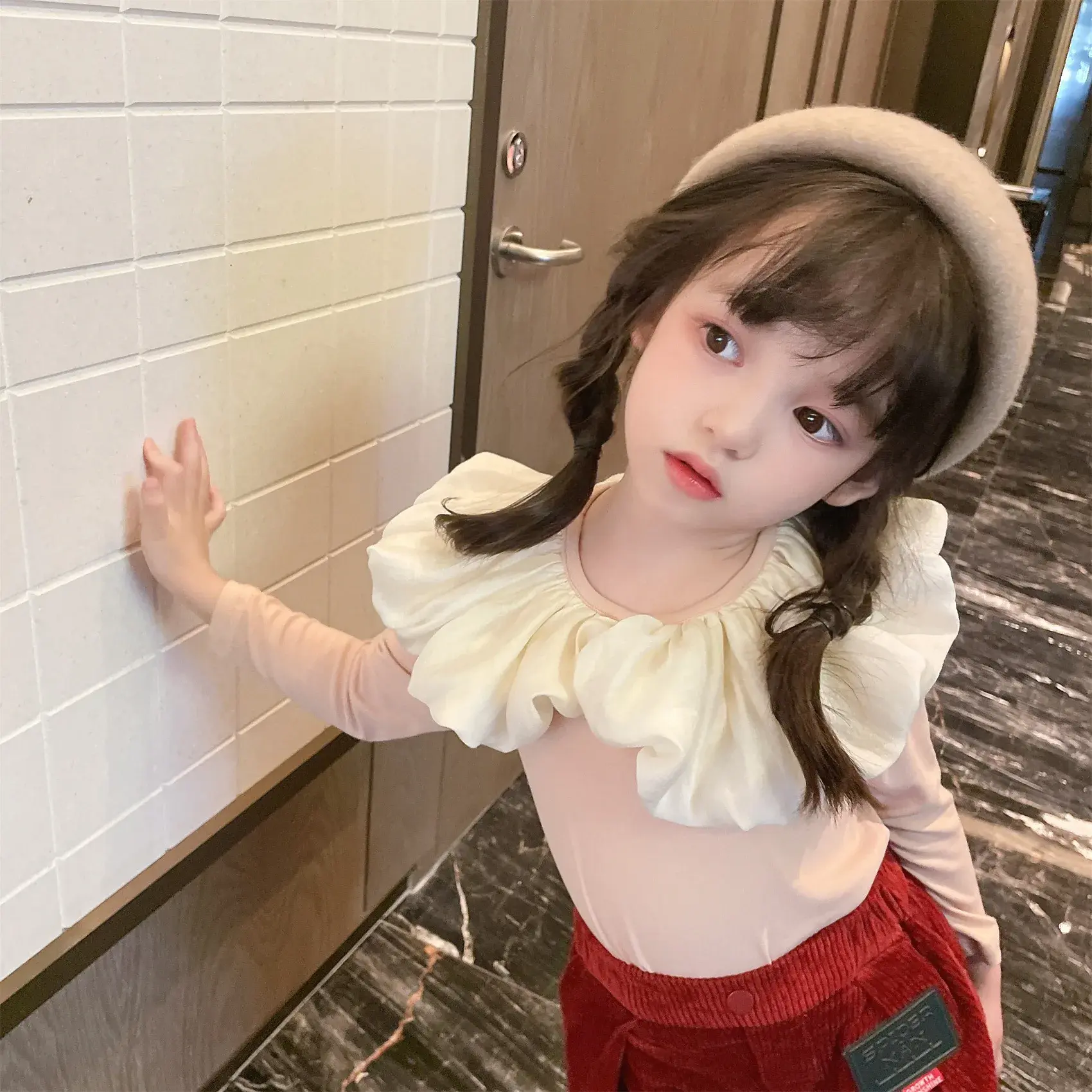 Stylish Children's Doll Top Base Layer Versatile T-Shirt Baby Up Spring Autumn New Korean Style Elasticity Sleeveless