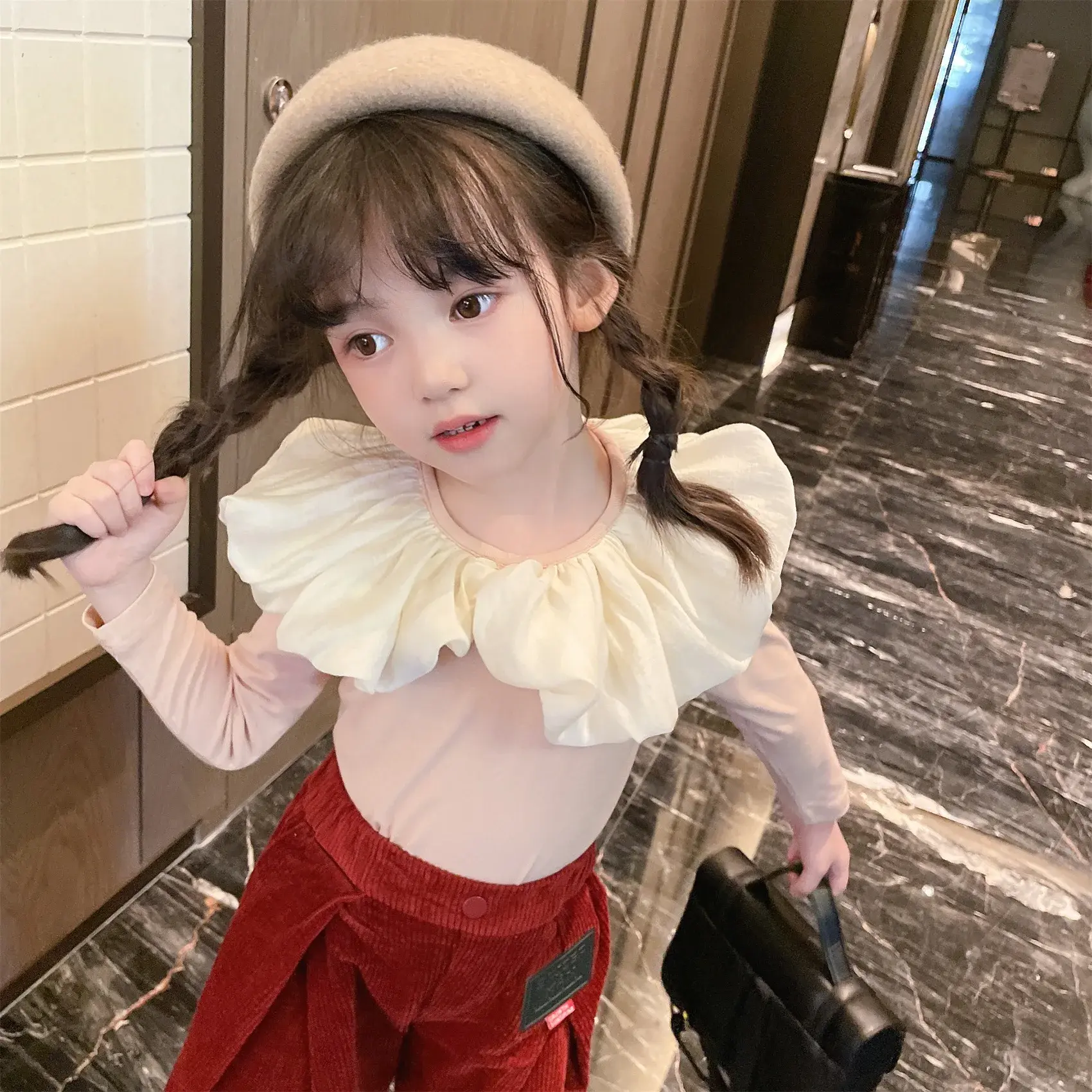 Stylish Children's Doll Top Base Layer Versatile T-Shirt Baby Up Spring Autumn New Korean Style Elasticity Sleeveless