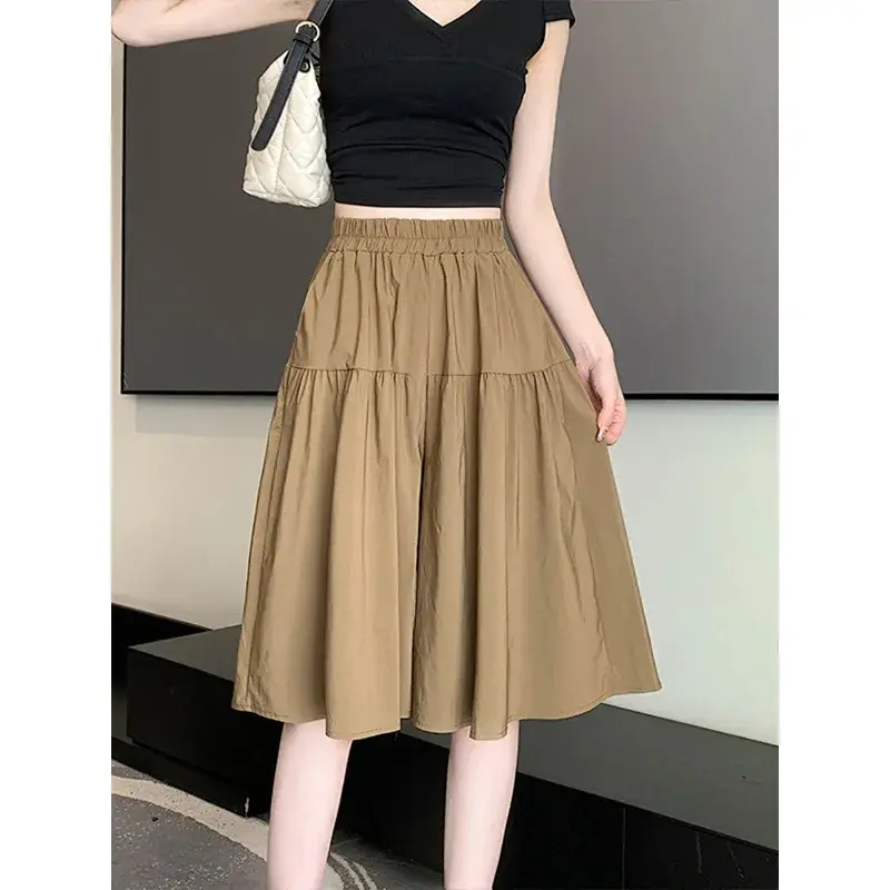 New 202 High-Waisted Slimming Loose-Fit Shorts Women's Summer Thin Draped Niche Plus Sizes Wide-Legged Five-Minute Pants