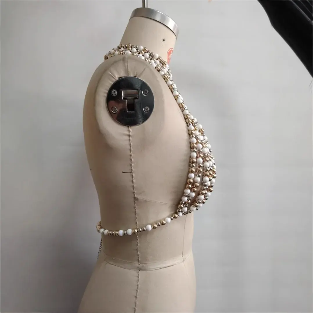 Exaggerated Bead Bikini Body Chain Sexy Tank Top Cross-Border Hot Sale Beach Jewelry Women's Vest Strapless Summer Fashion
