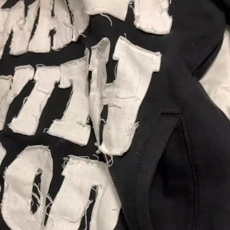 Hiphop Stars Big Letter Patchwork Hoodie Sweatshirt Men's Y2K Streetwear Casual Comfortable Cotton Zipper Hooded Jacket