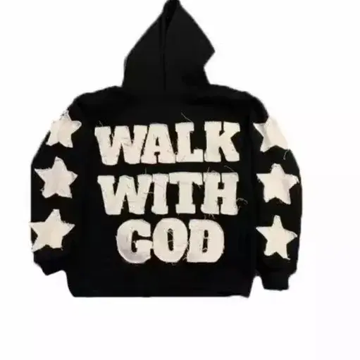 Hiphop Stars Big Letter Patchwork Hoodie Sweatshirt Men's Y2K Streetwear Casual Comfortable Cotton Zipper Hooded Jacket