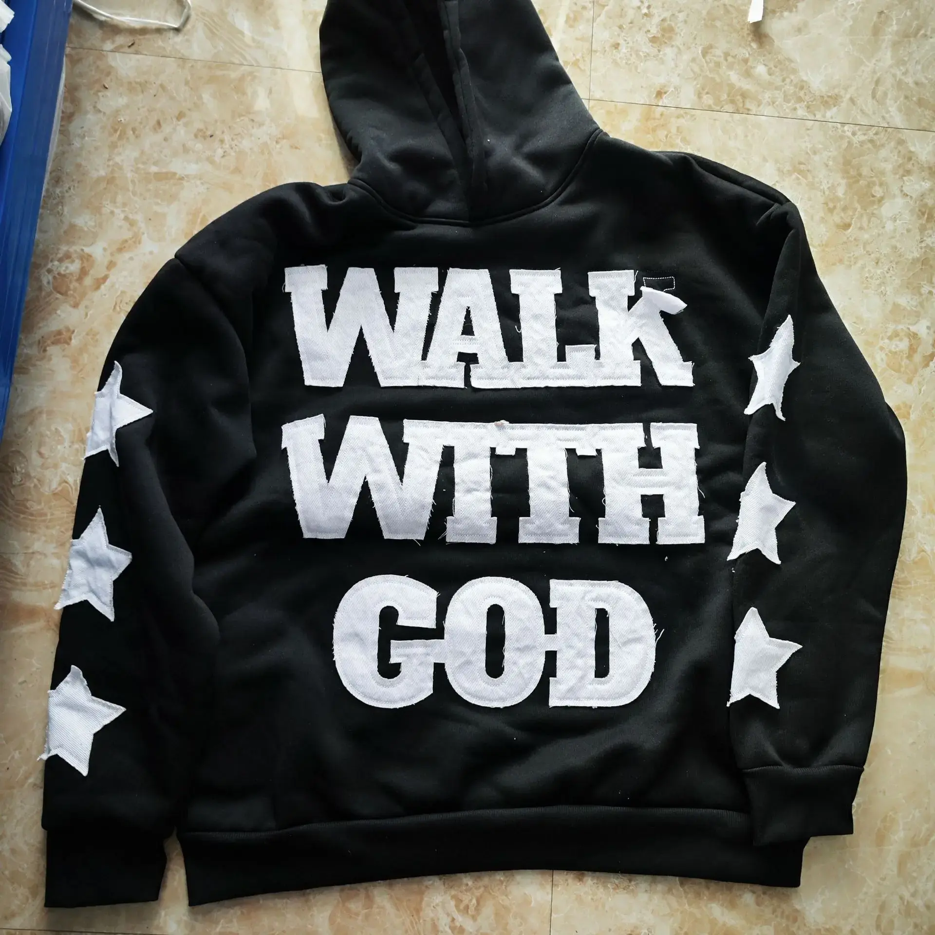 Hiphop Stars Big Letter Patchwork Hoodie Sweatshirt Men's Y2K Streetwear Casual Comfortable Cotton Zipper Hooded Jacket