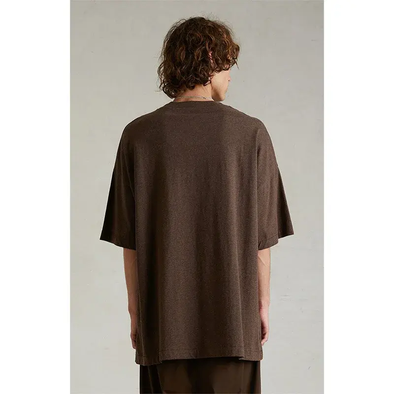 2024 Summer Essential T-shirt Short Sleeves Fog Coprint T Shirt Brown Flocking Wood Grey Color Shirt Men Women Casual Wear