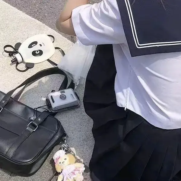 Japanese Style Original JK Uniform Bag PU Leather Crossbody Handbag Single Shoulder Large Capacity Upgraded PU Version For Colle