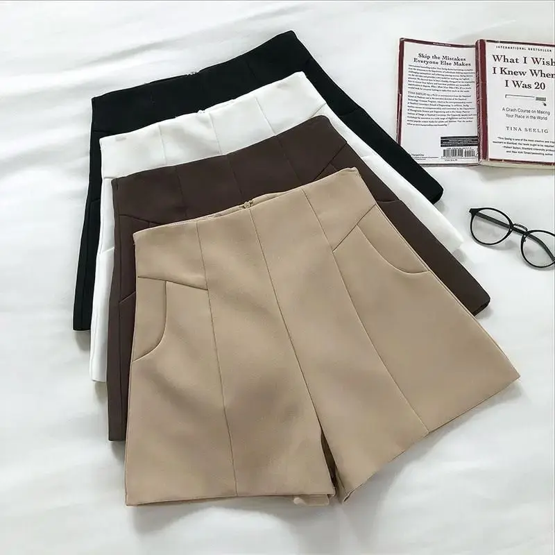 Women's Bell Bottom Shorts Casual Trendy Spring Summer Plus Size High Waisted Simple Design A- Line Outerwear Shorts
