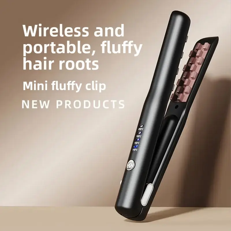 Mini Wireless Charging Hair Clamp Corn Pattern Hair Curling Iron Salon Tool Accessories for Hair Extensions And Wigs