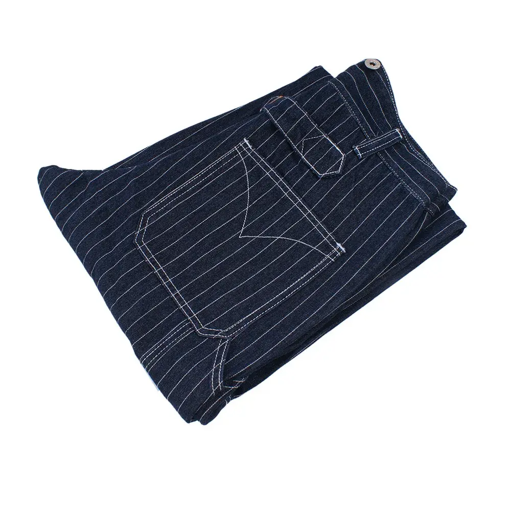 New Men's Wide-Leg Striped Jeans Loose-Fit Railway Cargo Pants Bib Pants Casual Scene American Style Fashion