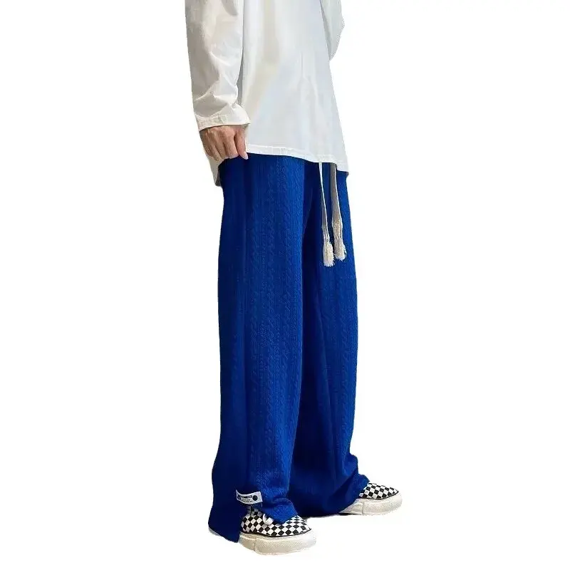 American Style High Street Casual Pants Men's Jacquard Straight-Leg Wide-Leg Artistic Youth Street Photography Trousers