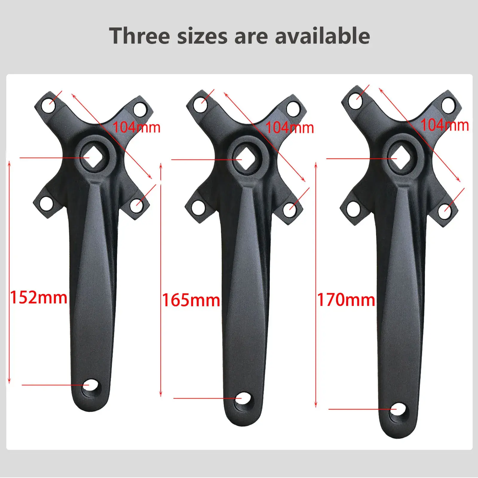 Mountain Bike Sprocket 104bcd Square Hole Handlebar 8/9/10/11 Speed Conversion Single Disk 152mm Electric Vehicle Parts