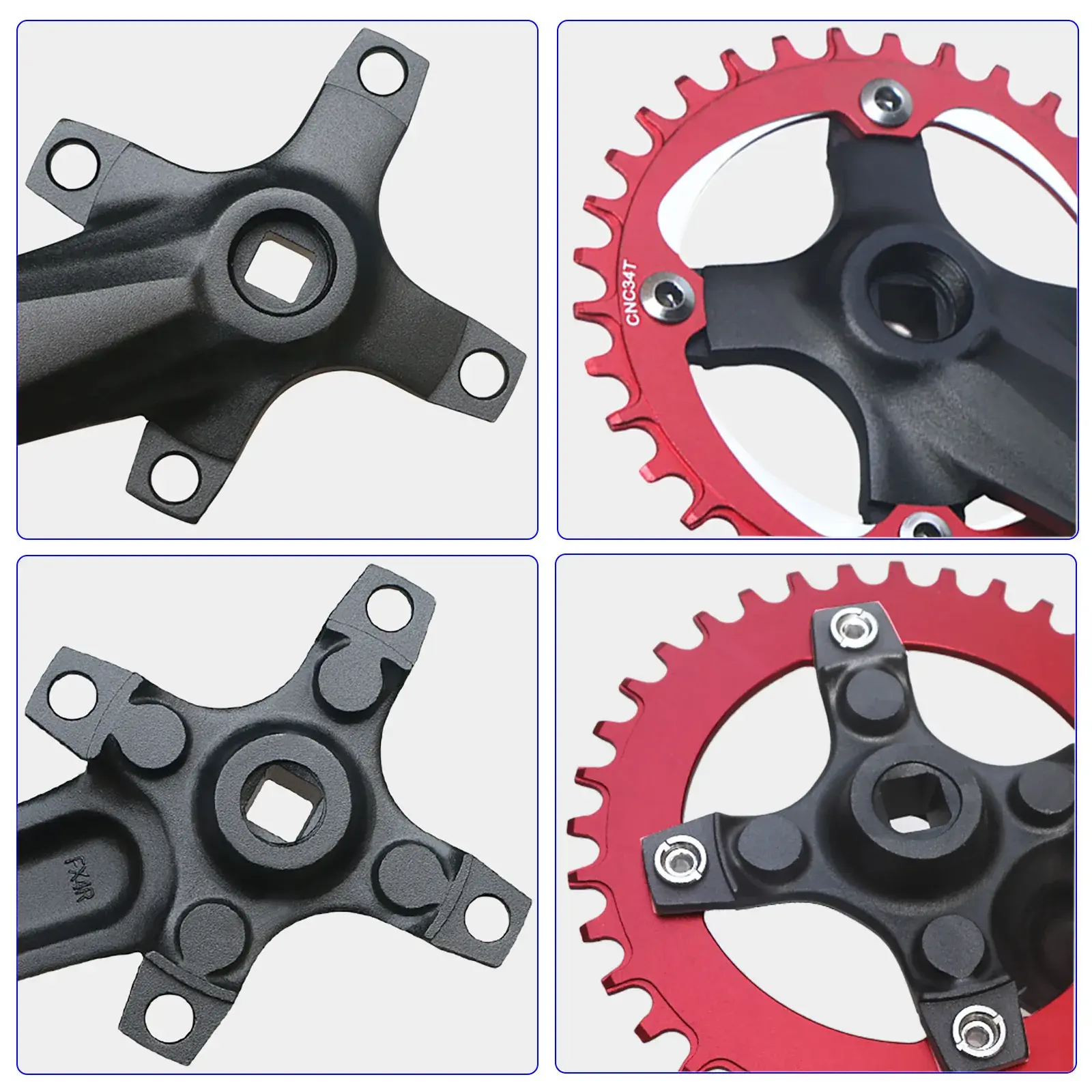 Mountain Bike Sprocket 104bcd Square Hole Handlebar 8/9/10/11 Speed Conversion Single Disk 152mm Electric Vehicle Parts