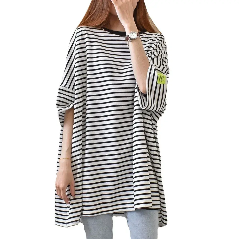 Loose Long Sleeve Women's T-shirt Summer New Style Student Dopaamine Short Sleeve plus Size Female Top Polyester Fiber Crew Neck