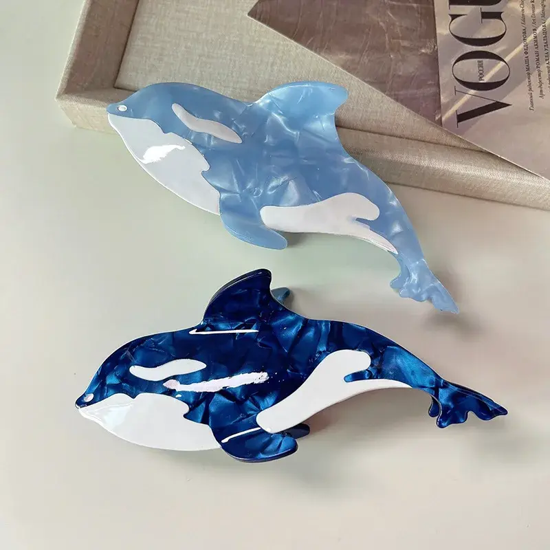 New High Quality Cute Blue Whale Hair Clip Marine Life Accessory Tail Hair Clip Bun Hair Clip Shark Clip Hair Decoration