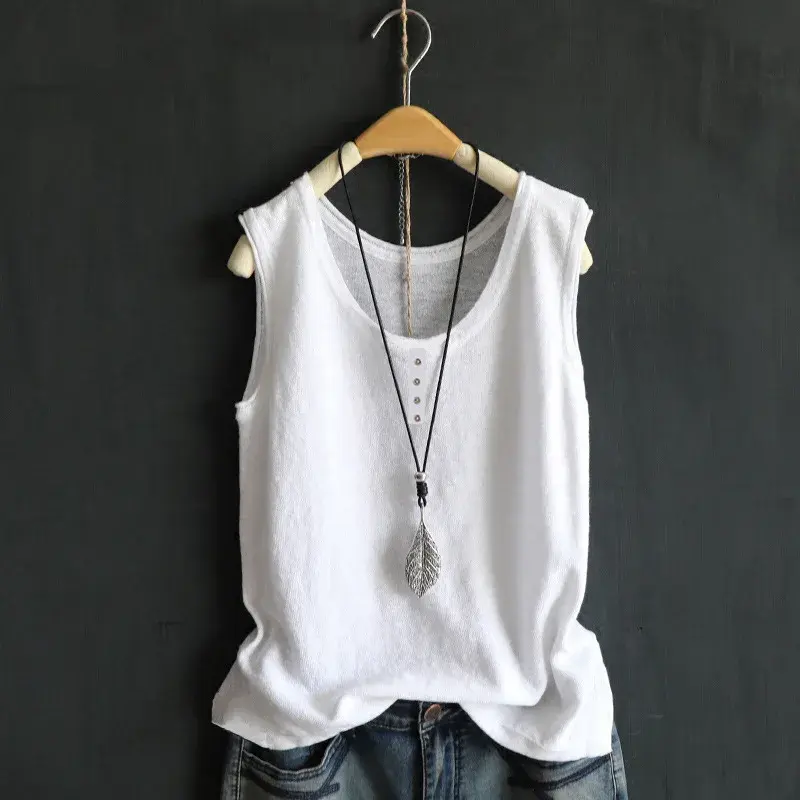 Summer Thin Casual Vest Base Shirt Women's Large Size Cover Belly Slimming Inner Wear Top Korean Style Mommy Outfit