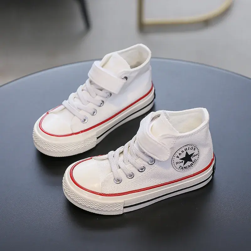 Children's High-Top Canvas Shoes 2023 Spring New Style Baby Breathable Casual Shoes Boys' Shoes Leisure Shoes For Kids