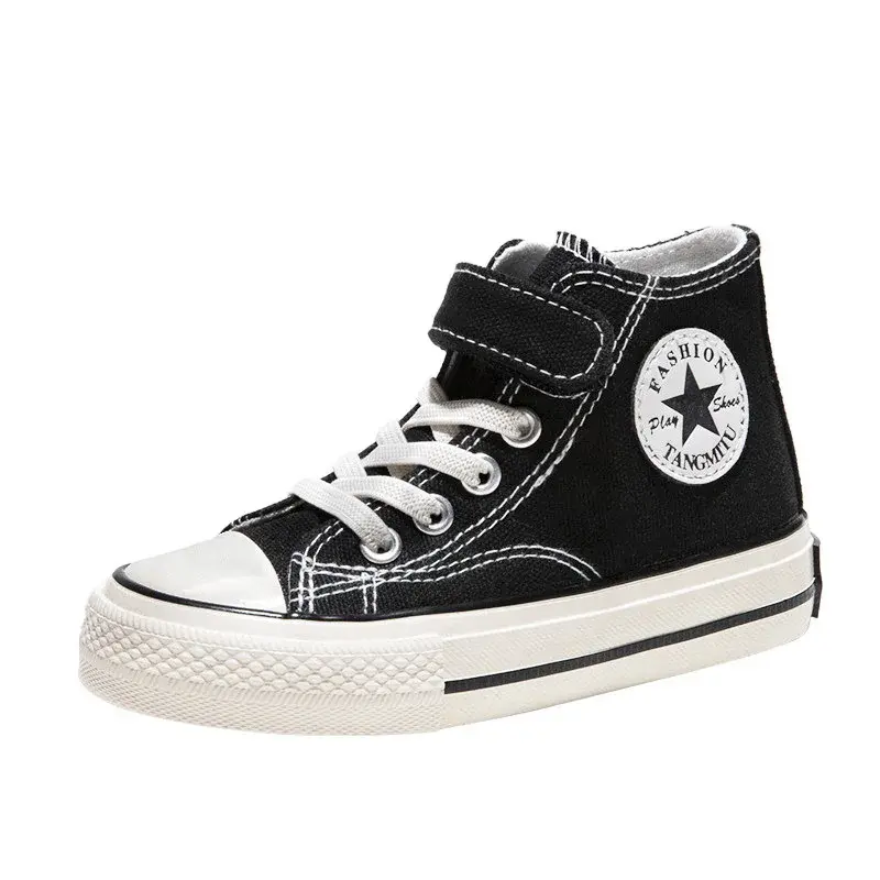 Children's High-Top Canvas Shoes 2023 Spring New Style Baby Breathable Casual Shoes Boys' Shoes Leisure Shoes For Kids