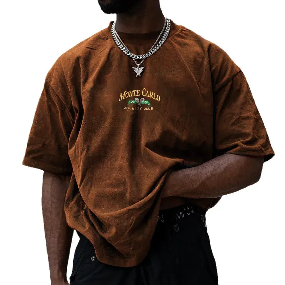Loose Fit Men's Retro Print T-Shirt Summer Outdoor Casual Big Size Top Large Silhouette AE Stock Brand Casual Camouflage Style