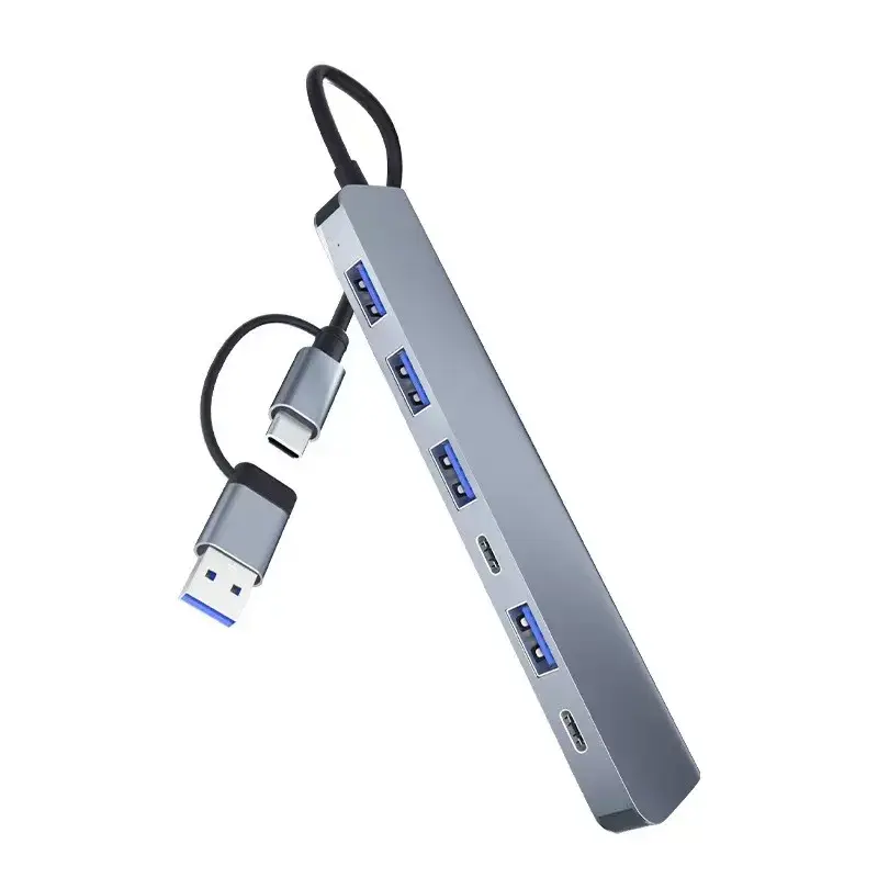 Two-In-One 7-Port USB3.0 Expansion Dock Splitter Computer Laptop USB3.0 Hub Motorcycle Electronic Accessories