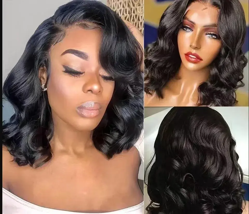 New Natural Short Curling Wig Women's Parted Black Wig Head Cover Fiber Hair Extensions Human Hair Wigs for Women