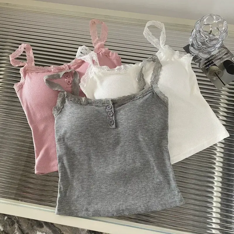Plus Size Pure Lace Tank Top Summer Base Vest With Chest Pad Wrap Chest Lacetank Large Size Vest Top From China Mainland
