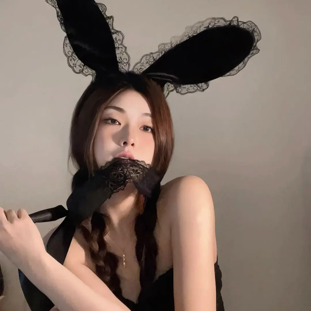 Sexy Lace Rabbit Ear Hair Ties Women's Headwear Couple's Accessories Pure Desire System Bandage Bunny Girl Headband