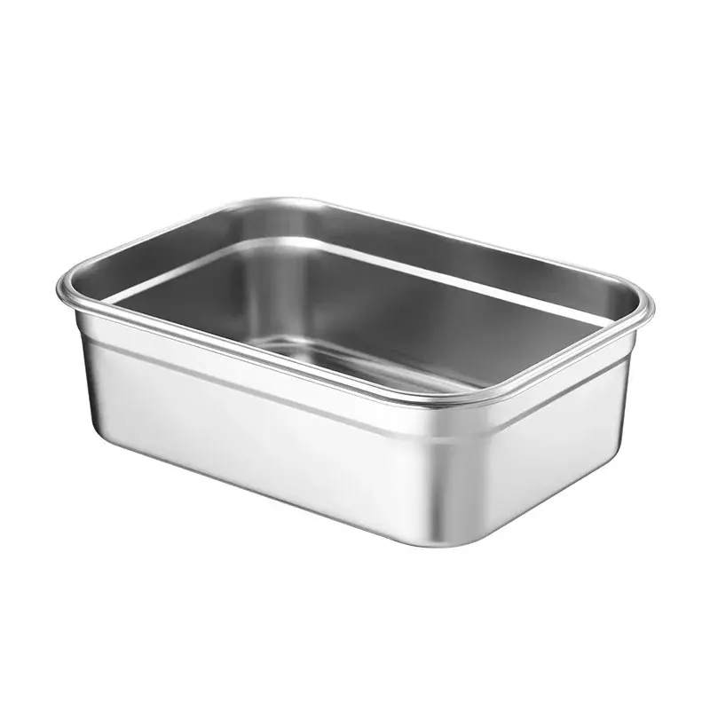 Large Capacity 316 Stainless Steel Food Preservation Box Commercial Use With Lid Refrigerator Sealed Rice Box Storage Container