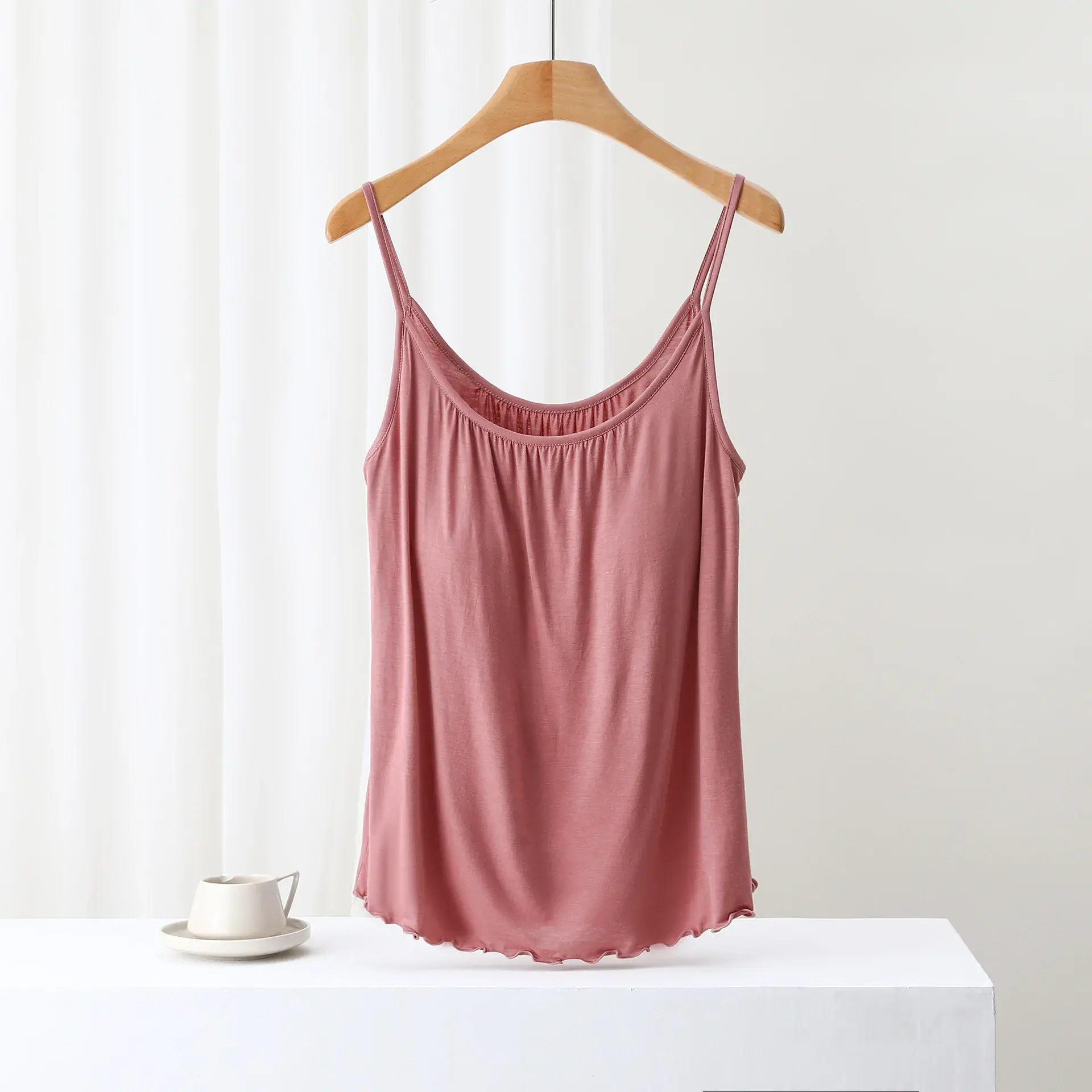 Modal Summer Strap Vest Bra Underwear with Chest Pad No Steel Ring One-Piece Loose Sleeping Gown New Style Women's Clothing
