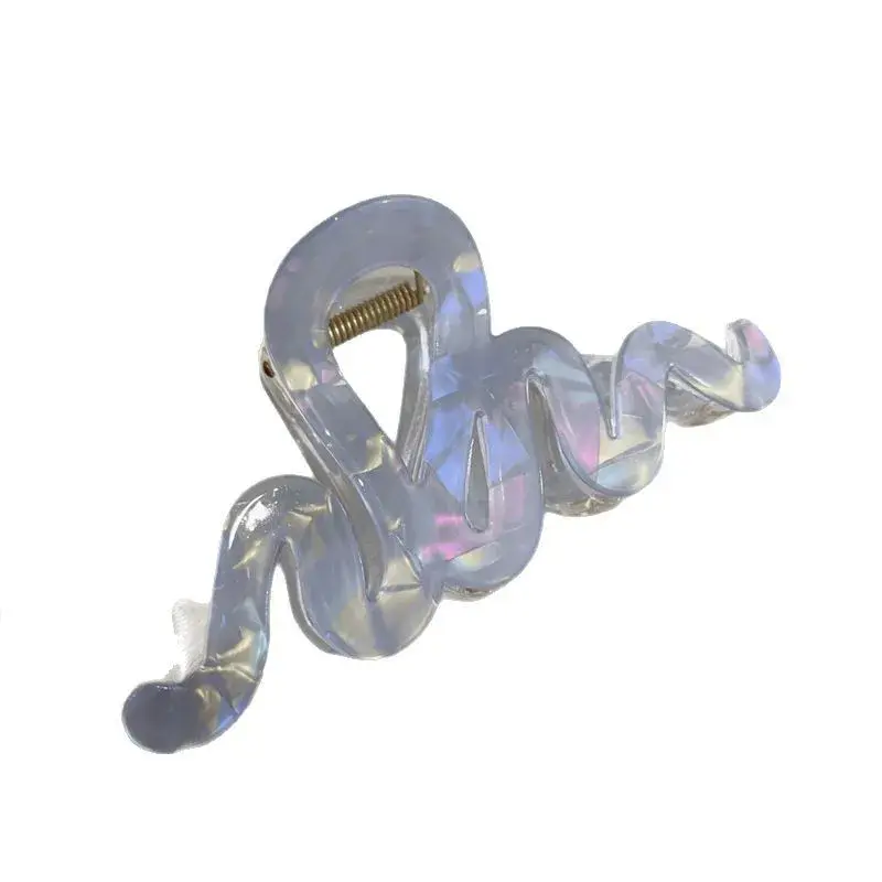 New Fashion Colorful Mermaid Shark Bite Hair Claw Large Size Wave Hairstyle Fish Tail Hair Accessory Professional Salon Hairpin