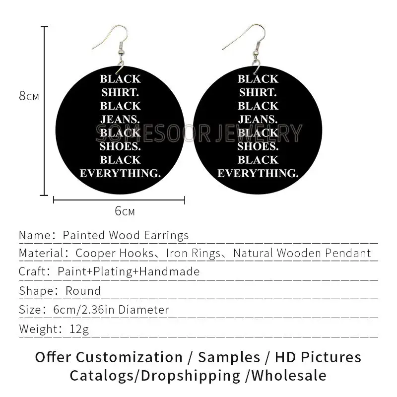 Fashionable African Wooden Earrings Double-Sided Printing Direct Manufacturer Supplies Fast Selling On Amazon Heat Product