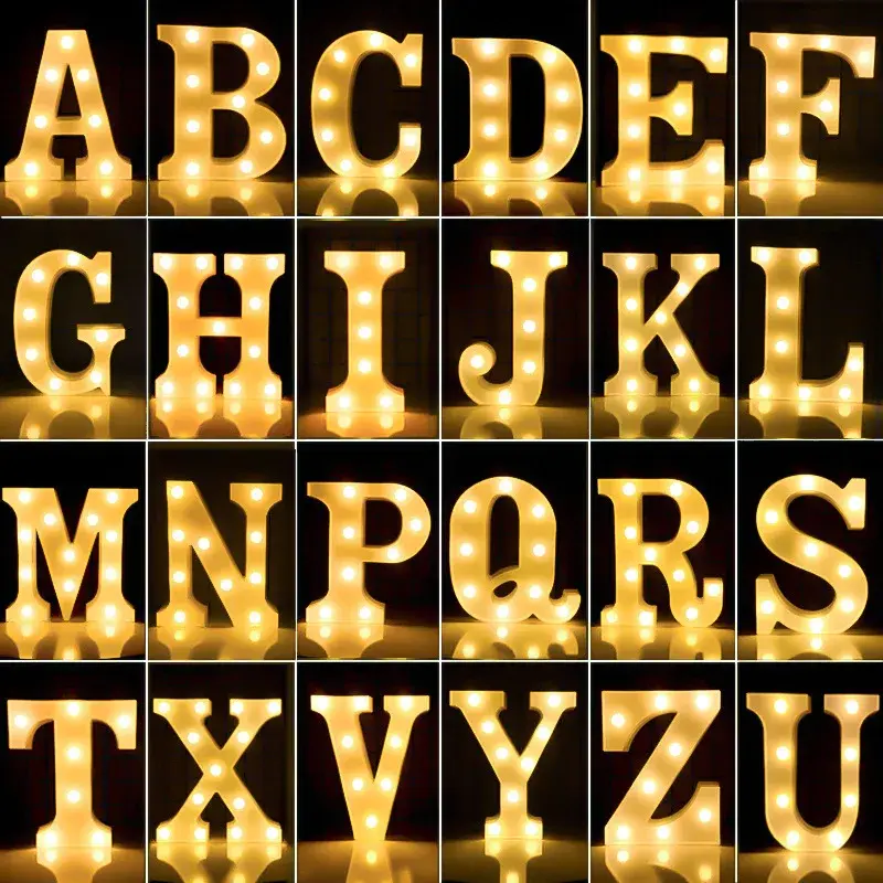 Romantic LED Digital Color Lights Birthday Wishing Lanterns Wholesale Glowing Letter Props Scenic Props Vessel Accessories