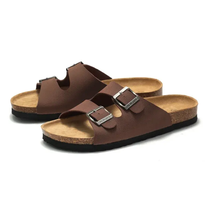 Ruifu 2024 New Men's Soft Wood Slippers Women's Style Beach Sandals Trendy Water Sponge Slippers For Students Spring Summer