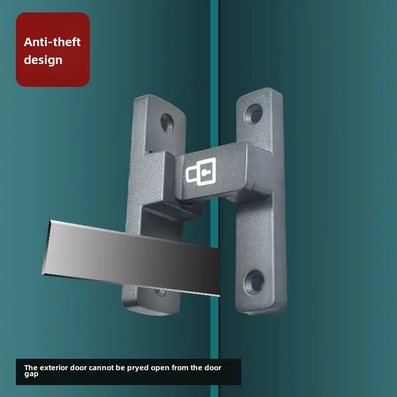 No-Drilling 90-Degree Push-Pull Door Lock Bolt Moveable Door Latch Warehouse Door Lock Card Hold Anti-Theft Toilet Door Latch