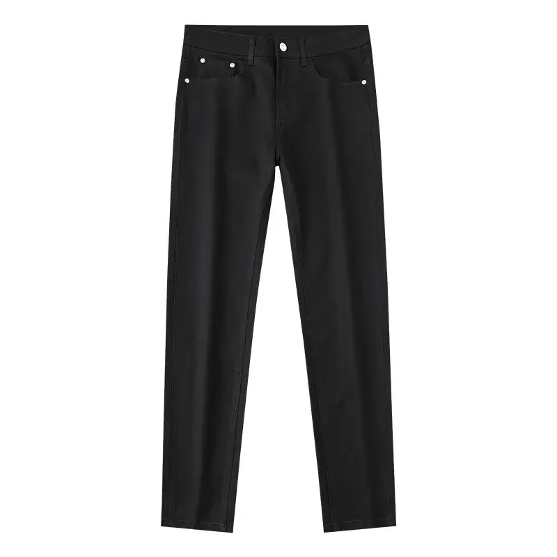 Spring Autumn White Jeans Men's European Style Trendy Versatile Mid Waist Slimming Smooths Your Silhouette Casual Pants New Arri
