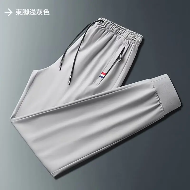 Men's Quick Dry Loose Fit Breathable Summer Lightweight Casual Pants Korean Style Elastic Sweatpants For Men