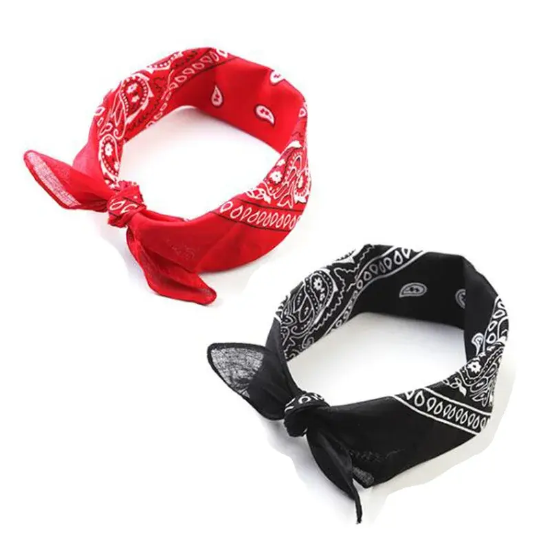 Pure Cotton Paisley Dance Magic Headscarf Face Mask Headband Scarf Large Handkerchief Transforming Worm Nut Flower Pattern