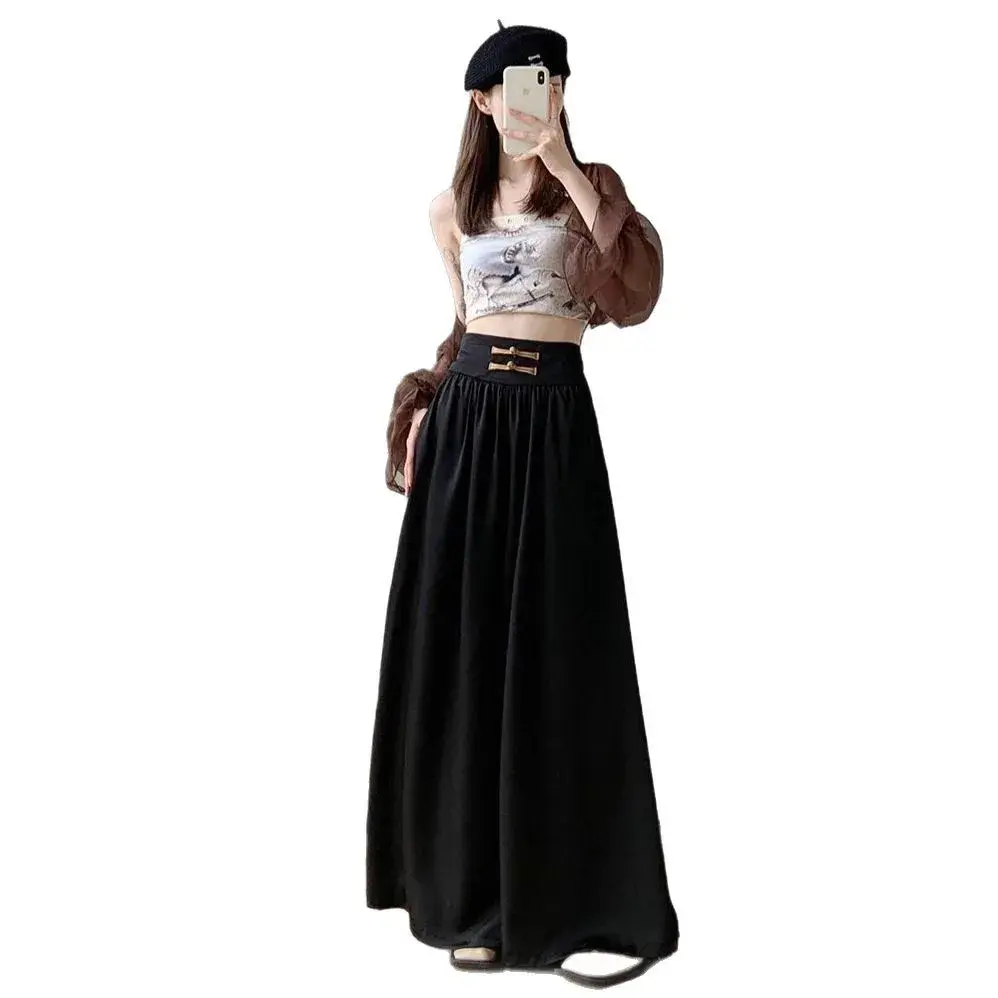 High Waist Drapey Wide Leg Casual Pants Women's Spring Summer New Chinese Design Long Trousers Southeast Asian National Style Bu