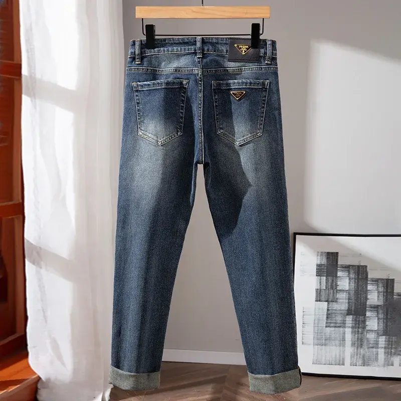 Milan Premium European Quality Autumn/Winter Men's Jeans Slims Smooths Your Silhouette Loose Straight Stretchy Vintage Trousers