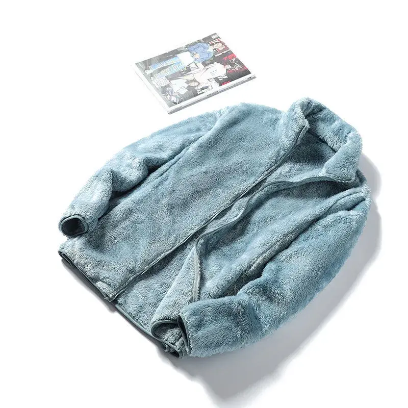 7-Color Double-Sided Coral Fleece Jacket For Men And Women Outdoor Charging Clothes Spring Autumn/Winter Double-Sided Sweatshirt
