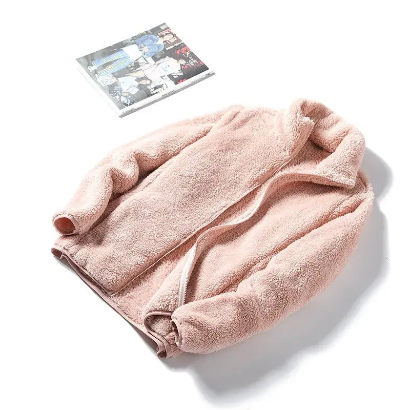 7-Color Double-Sided Coral Fleece Jacket For Men And Women Outdoor Charging Clothes Spring Autumn/Winter Double-Sided Sweatshirt