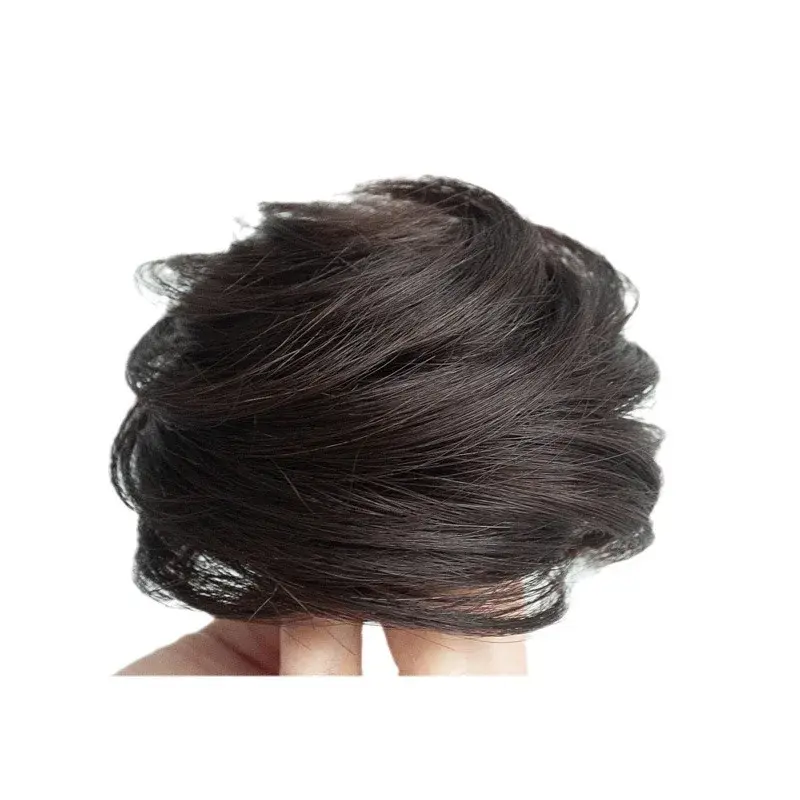 Natural Looking Women's Fiber Hair Bun Wig Fake Hair Flower Head Straight Hair Ring Artificial Hair Bundles Hair Extensions