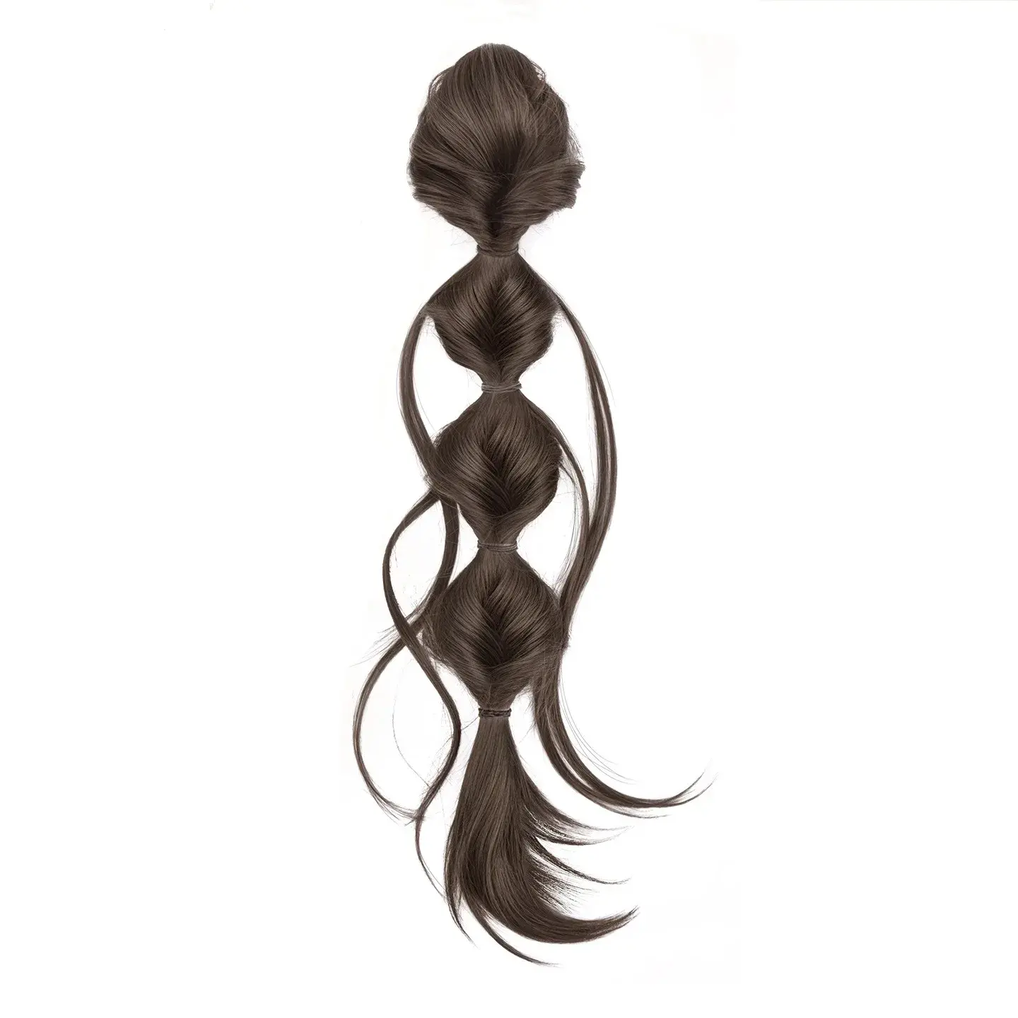 Natural Looking Hair Extensions Braids Bubble Braids Detachable Ponytail Hairpieces for Women Artificial Hair Ties Included