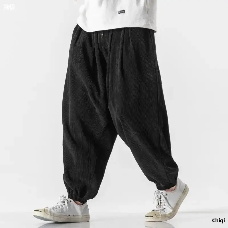 Japanese Trendy Brand Cropped Pants Loose-fit Wide Leg Bloomers Casual Long Pants For Heavy People
