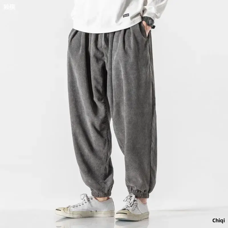 Japanese Trendy Brand Cropped Pants Loose-fit Wide Leg Bloomers Casual Long Pants For Heavy People