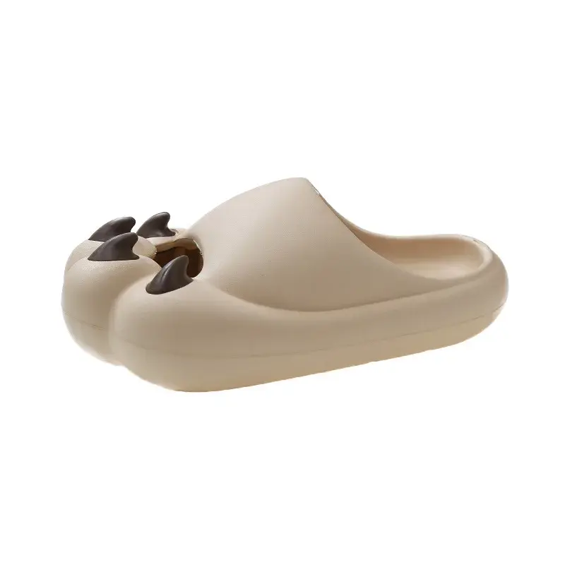 Cute Cartoon Cat Claw Slippers Women's Summer Indoor Outer Wear Thick Bottom Non-Slip Couple Slippers Men Street Series