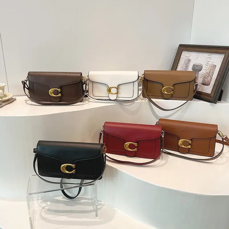 2025 New Women's High-End Pure Color Simple Square Bag Multi-Layer Commuting Single Shoulder Bag Neutral Minimalist Style